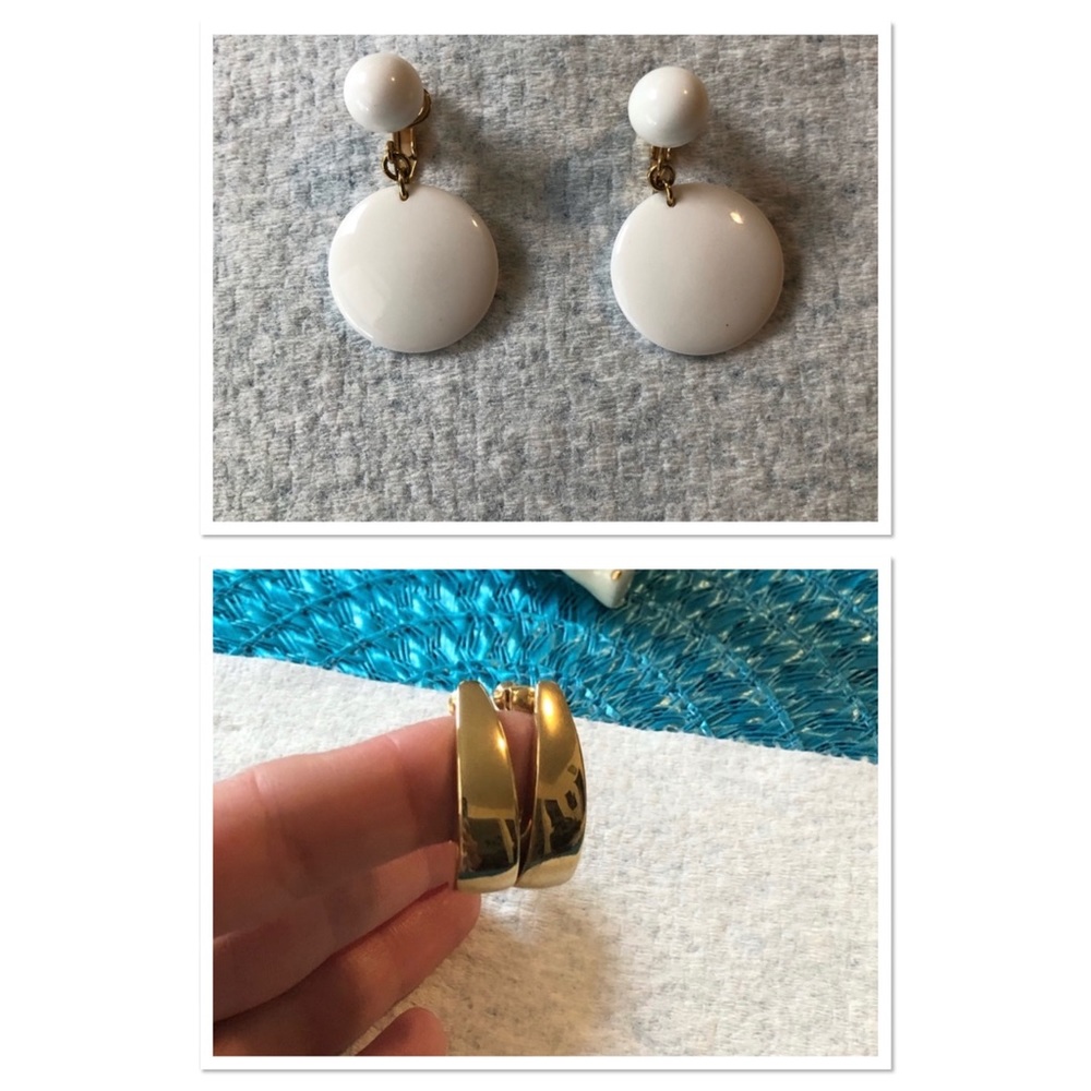 Two Pairs of Vintage Clip On Earrings